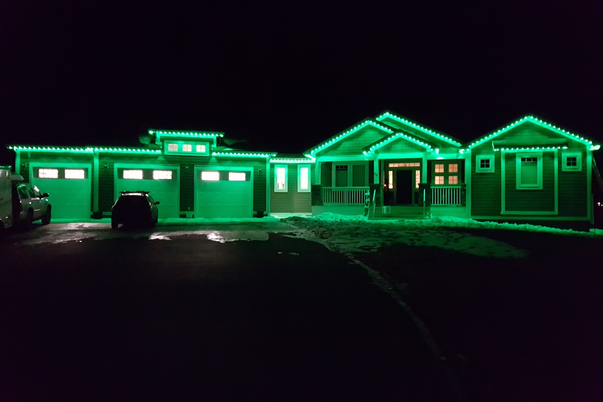 Permanent outdoor lights for St Patricks Day - GlowStone Lighting
