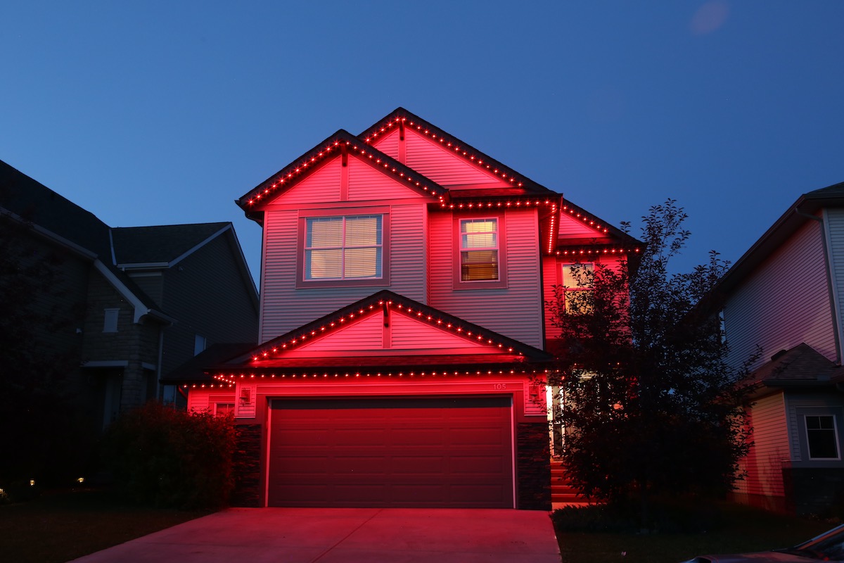 Permanent outdoor lights for Canada Day - GlowStone Lighting