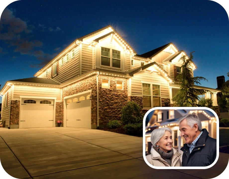 Permanent outdoor lights - warm white